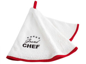 Πετσέτα κουζίνας στρόγγυλη Σχ.Chef 60cm 100% cotton λευκό