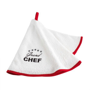 Πετσέτα κουζίνας στρόγγυλη Σχ.Chef 60cm 100% cotton λευκό