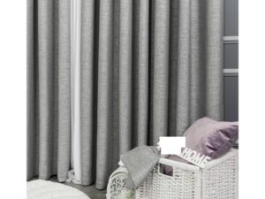 Έτοιμη ραμμένη κουρτίνα με κρίκους (2.80x2.80)-Τραπαρία μονόχρωμη αδιάφανη  KTM15