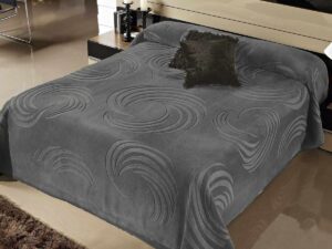 Κουβέρτα ανάγλυφη βελουτέ Linea Home Spin Silk Touch Γκρί Σκούρο