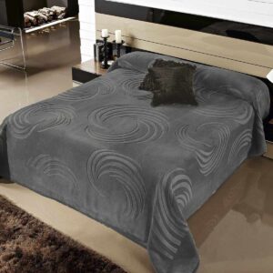 Κουβέρτα ανάγλυφη βελουτέ Linea Home Spin Silk Touch Γκρί Σκούρο