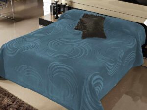 Κουβέρτα ανάγλυφη βελουτέ Linea Home Spin Silk Touch Πετρόλ