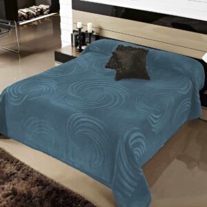 Κουβέρτα ανάγλυφη βελουτέ Linea Home Spin Silk Touch Πετρόλ