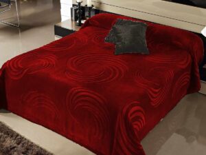 Κουβέρτα ανάγλυφη βελουτέ Linea Home Spin Silk Touch Μπορντό