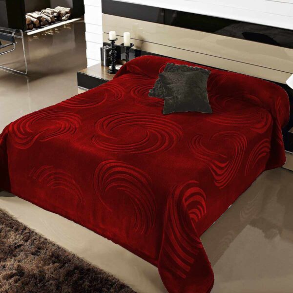 Κουβέρτα ανάγλυφη βελουτέ Linea Home Spin Silk Touch Μπορντό