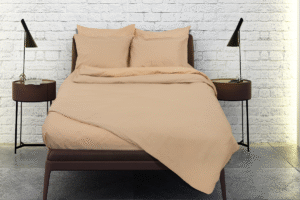 Σεντόνι Μονόχρωμο Rainbow με λάστιχο Διπλό(160x200+32) Beige