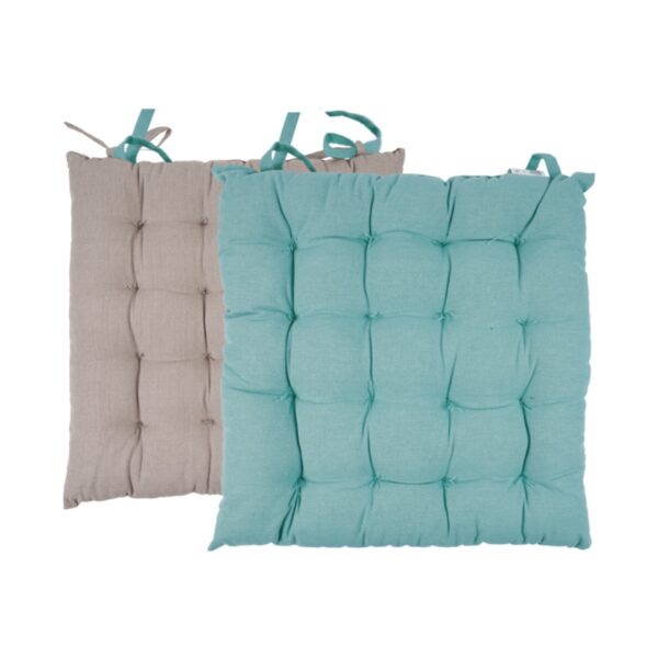 Μαξιλάρι καρέκλας Σχ.Duo 40x40cm διπλής όψης aqua/l.grey 100% βαμβ.