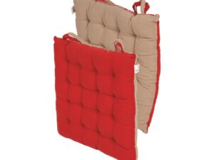 Μαξιλάρι καρέκλας Σχ.Duo 40x40cm διπλής όψης terracotta/beige 100% βαμβ.