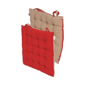 Μαξιλάρι καρέκλας Σχ.Duo 40x40cm διπλής όψης terracotta/beige 100% βαμβ.