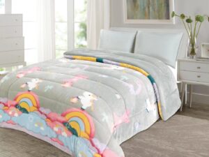 Παιδικό Κουβερτοπάπλωμα Flannel με κάτω όψη sherpa Σχ.Unicorn