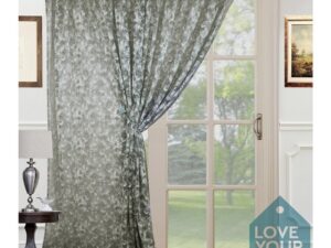 Έτοιμη ραμμένη κουρτίνα με τρέσα (2.80x2.80)-Δαντέλα με σχέδιο λαδί N13