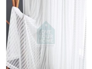 ΕΤΟΙΜΗ ΡΑΜΜΕΝΗ ΚΟΥΡΤΙΝΑ ΜΕ ΤΡΕΣΣΑ(2.80x2.80) N31 Κρέμ