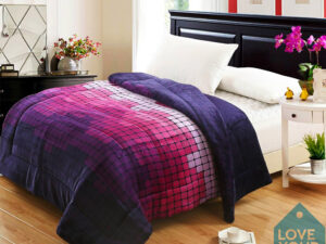 Κουβερτοπάπλωμα Flannel Υπέρδιπλο Ισοθερμικό Purple