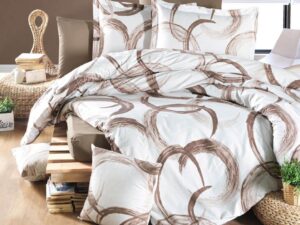 Σετ Σεντόνια Linea Home Μονό σχ.Stroke μόκα