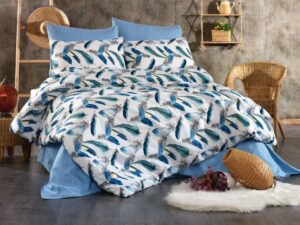 Σετ Σεντόνια Linea Home King Size σχ.Boheme μπλέ