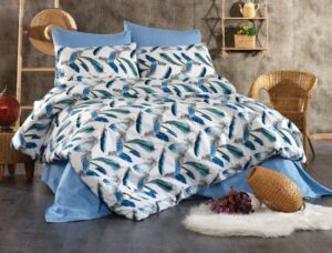 Σετ Σεντόνια Linea Home King Size σχ.Boheme μπλέ