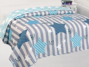 Κουβερλί παιδικό μονό 160x220 Blue Stars