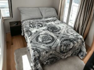 Κουβέρτα εμπριμέ βελουτέ Grey 220x240