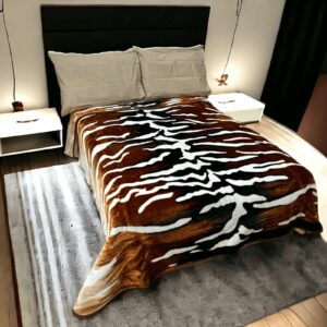 Κουβέρτα εμπριμέ βελουτέ Animal 220x240