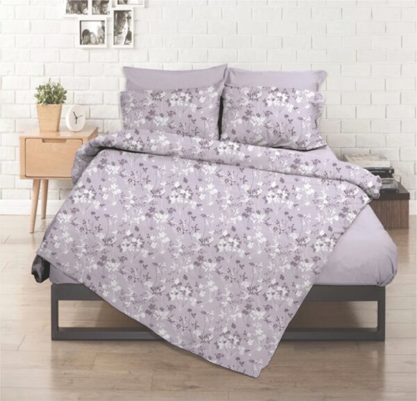 Σετ σεντόνια King Size εμπριμέ Σχ. Flower Lilac poly/cotton