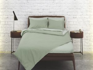 Σετ σεντόνια Rainbow King Size μονόχρωμα Olive-mint poly/cotton 144 κλωστών