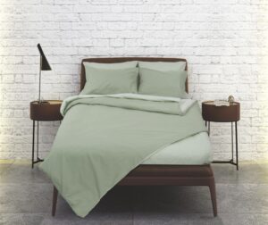 Σετ σεντόνια Rainbow King Size μονόχρωμα Olive-mint poly/cotton 144 κλωστών