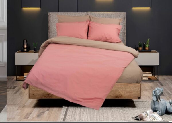 Σετ σεντόνια Rainbow King Size μονόχρωμα Amethyst-Smoke poly/cotton 144 κλωστών