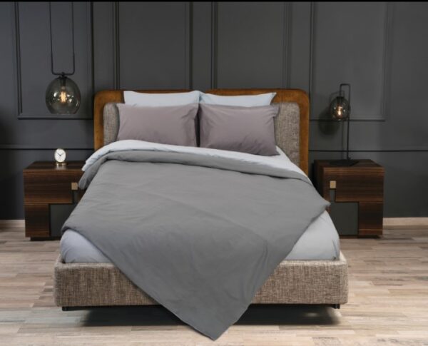 Σετ σεντόνια Rainbow King Size μονόχρωμα Grey-Ice grey poly/cotton 144 κλωστών