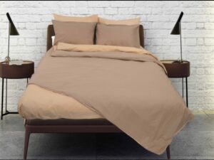 Σετ σεντόνια Rainbow King Size μονόχρωμα Smoke-Beige poly/cotton 144 κλωστών