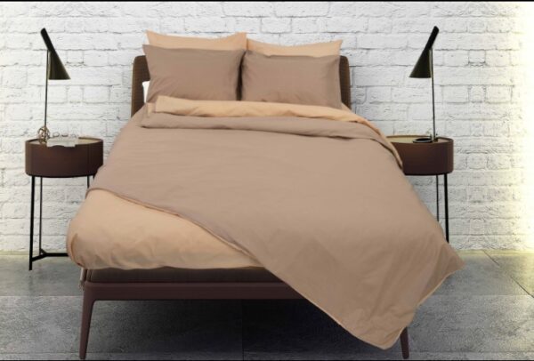 Σετ σεντόνια Rainbow King Size μονόχρωμα Smoke-Beige poly/cotton 144 κλωστών