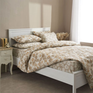 Σεντόνι King Size Salonica σχ.Χρυσάνθεμο (μπεζ) 240 x 260