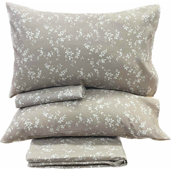 Σετ Σεντόνια Linea Home Υπέρδιπλο σχ.Annabelle μόκα  220 x 240