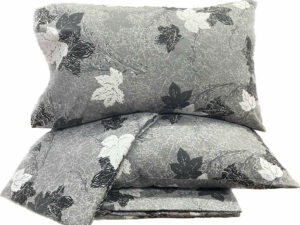 Σετ Σεντόνια Linea Home Διπλό σχ. Leaves Γκρί 200 x 240