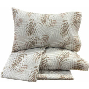 Σετ Σεντόνια Linea Home Διπλό σχ. Palm Μπέζ 200 x 240