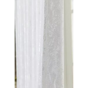 Έτοιμη ραμμένη κουρτίνα με τρέσα (2.80x2.80)- Τραπαρια ζακάρ μονόχρωμη λευκή  TM26