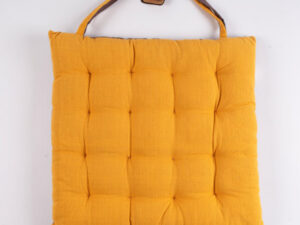 Μαξιλάρι καρέκλας Σχ.Duo 40x40cm διπλής όψης Yellow/Md.grey 100% βαμβ.