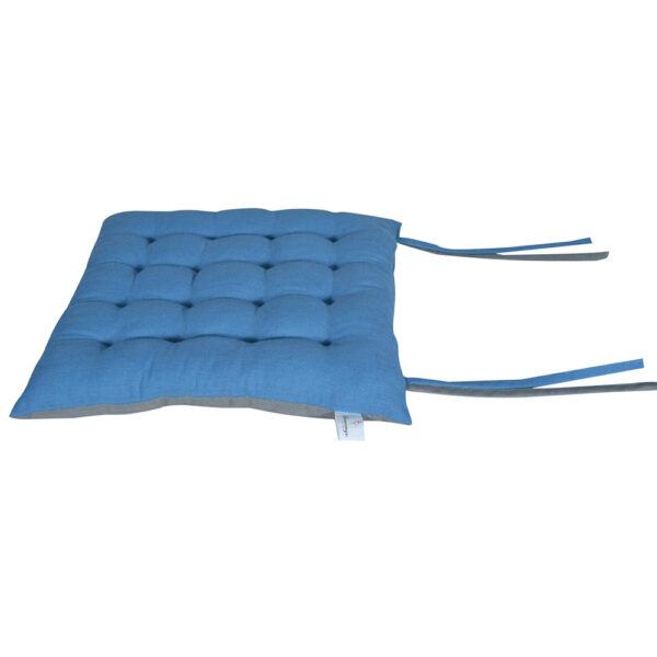 Μαξιλάρι καρέκλας Σχ.Duo 40x40cm διπλής όψης blue/l.grey 100% βαμβ.
