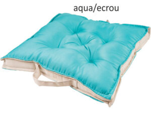 Μαξιλάρι καρέκλας Σχ.Oxford 40x40cm διπλής όψης aqua/ecrou 100% πολ.