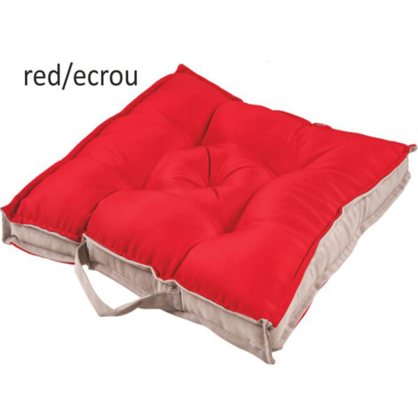 Μαξιλάρι καρέκλας Σχ.Oxford 40x40cm διπλής όψης  red/ecrou 100% πολ.