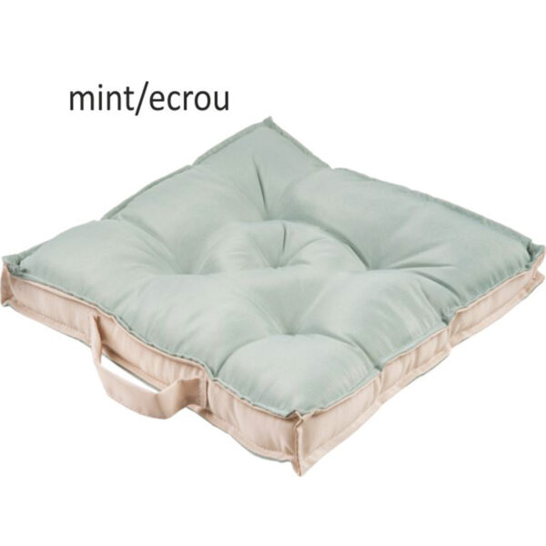 Μαξιλάρι καρέκλας Σχ.Oxford 40x40cm διπλής όψης mint/ecrou 100% πολ.