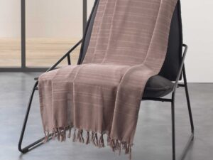 Καλοκαιρινό Ριχτάρι με κρόσια Σχ.Lilia Taupe 180X220cm 100%cotton