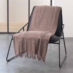 Καλοκαιρινό Ριχτάρι με κρόσια Σχ.Lilia Taupe 180X220cm 100%cotton