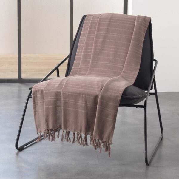 Καλοκαιρινό Ριχτάρι με κρόσια Σχ.Lilia Taupe 180X220cm 100%cotton