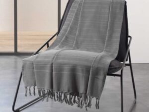 Καλοκαιρινό Ριχτάρι με κρόσια Σχ.Lilia grey 180X220cm 100%cotton