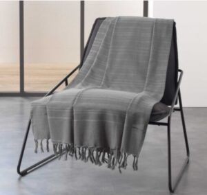 Καλοκαιρινό Ριχτάρι με κρόσια Σχ.Lilia grey 180X220cm 100%cotton