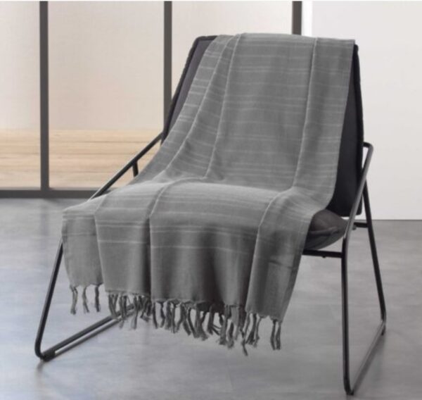 Καλοκαιρινό Ριχτάρι με κρόσια Σχ.Lilia grey 180X220cm 100%cotton