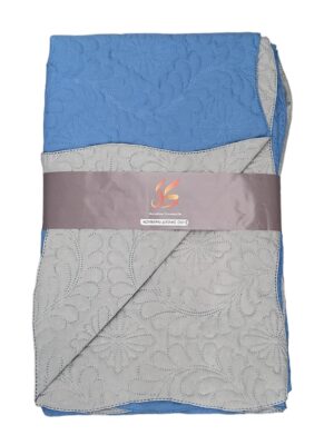 Καλοκαιρινό Κουβερλί Διπλής Όψης 100% microfiber 160x220 Γαλάζιο/Γκρί Ανοιχτό