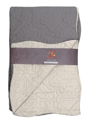 Καλοκαιρινό Κουβερλί Διπλής Όψης 100% microfiber 160x220 Γκρί/Κρέμ