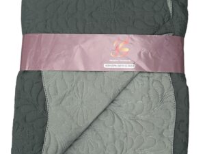 Καλοκαιρινό Κουβερλί Διπλής Όψης 100% microfiber 160x220 Γκρί Σκούρο/Γκρί Ανοιχτό