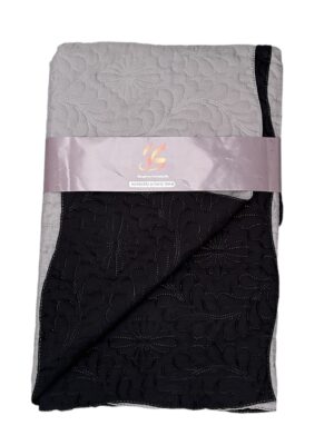 Καλοκαιρινό Κουβερλί Διπλής Όψης 100% microfiber 200x220 Μαύρο/Γκρί